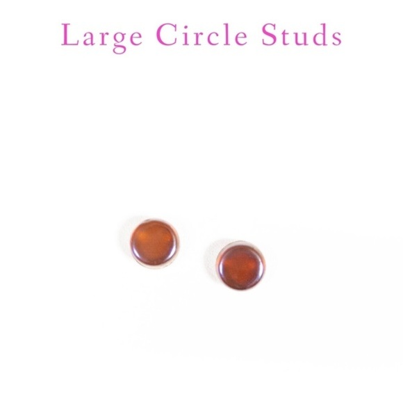 Glassblown Large Circle Stud Earrings - Picture 4 of 11